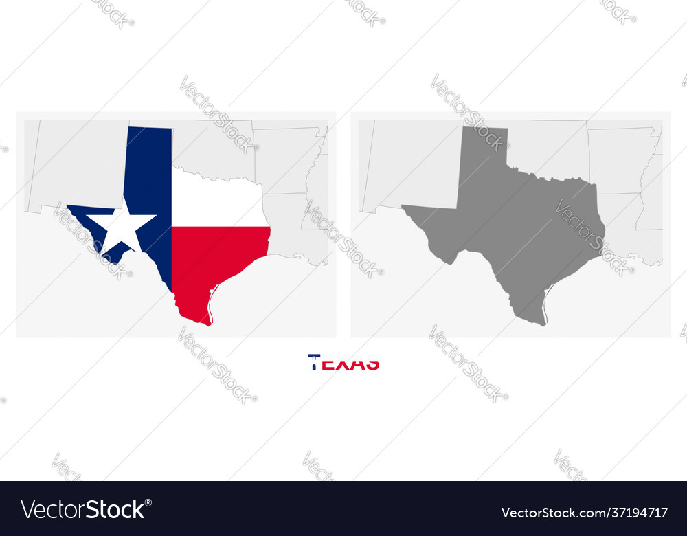 Two Versions Map Us State Texas Royalty Free Vector Image