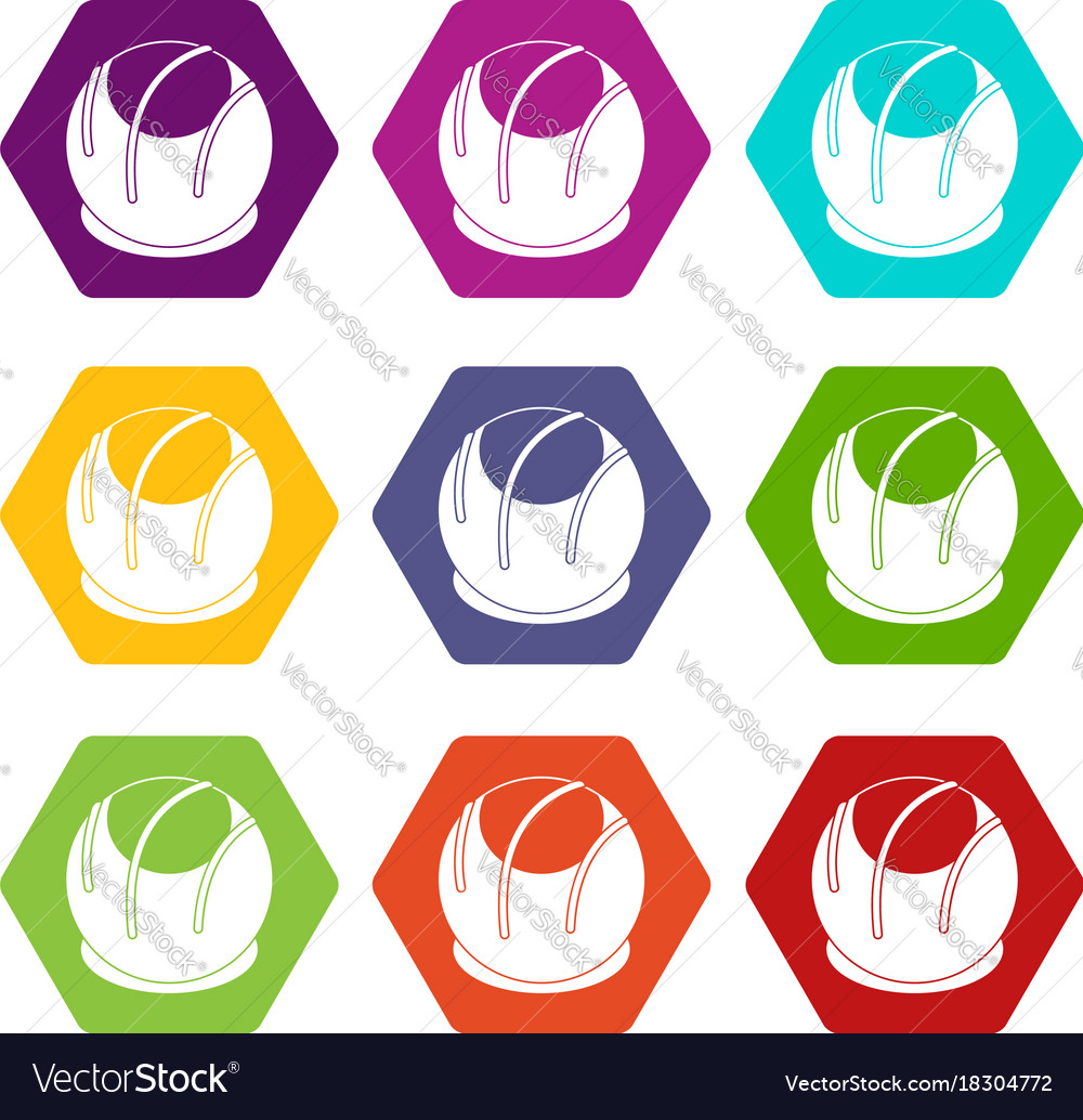 Bakery Icon Set Color Hexahedron Royalty Free Vector Image