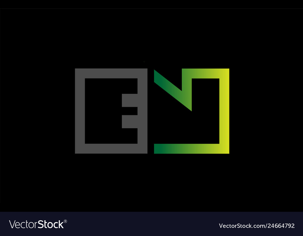 Green Black Grey Alphabet Letter Logo Combination Vector Image