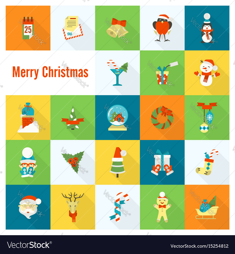 Christmas And Winter Icons Collection Royalty Free Vector