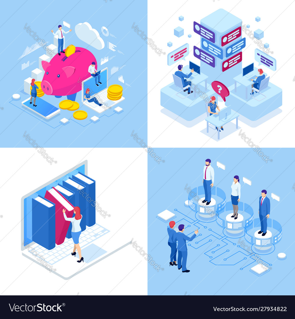 Isometric Business Concepts Businessmen And Vector Image