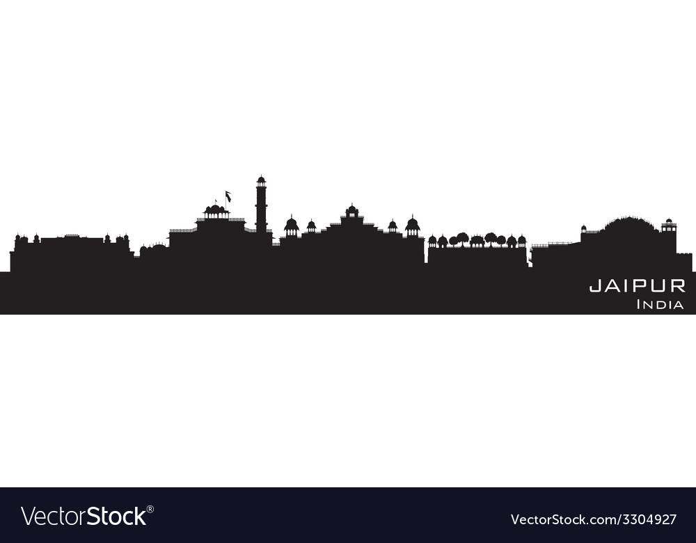 Jaipur India Skyline Detailed Silhouette Vector Image