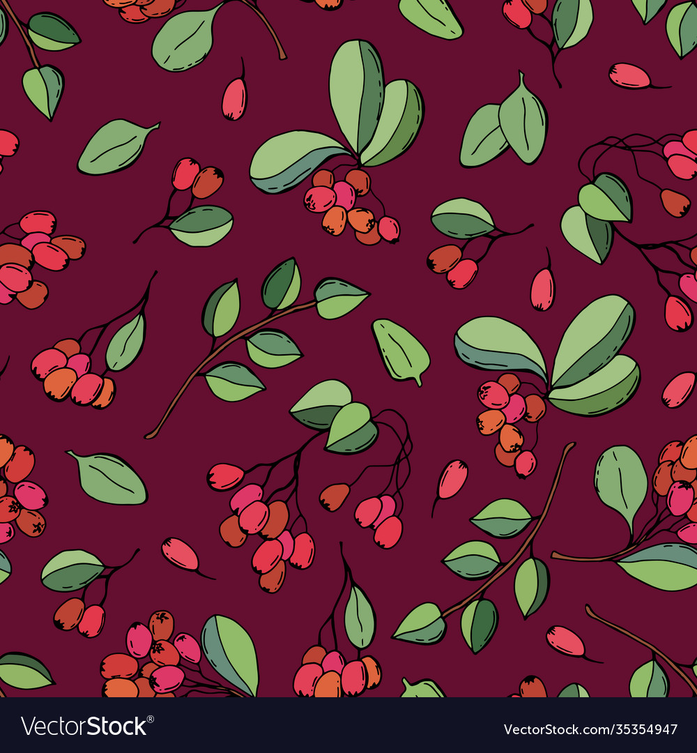 Berry Seamless Pattern Royalty Free Vector Image