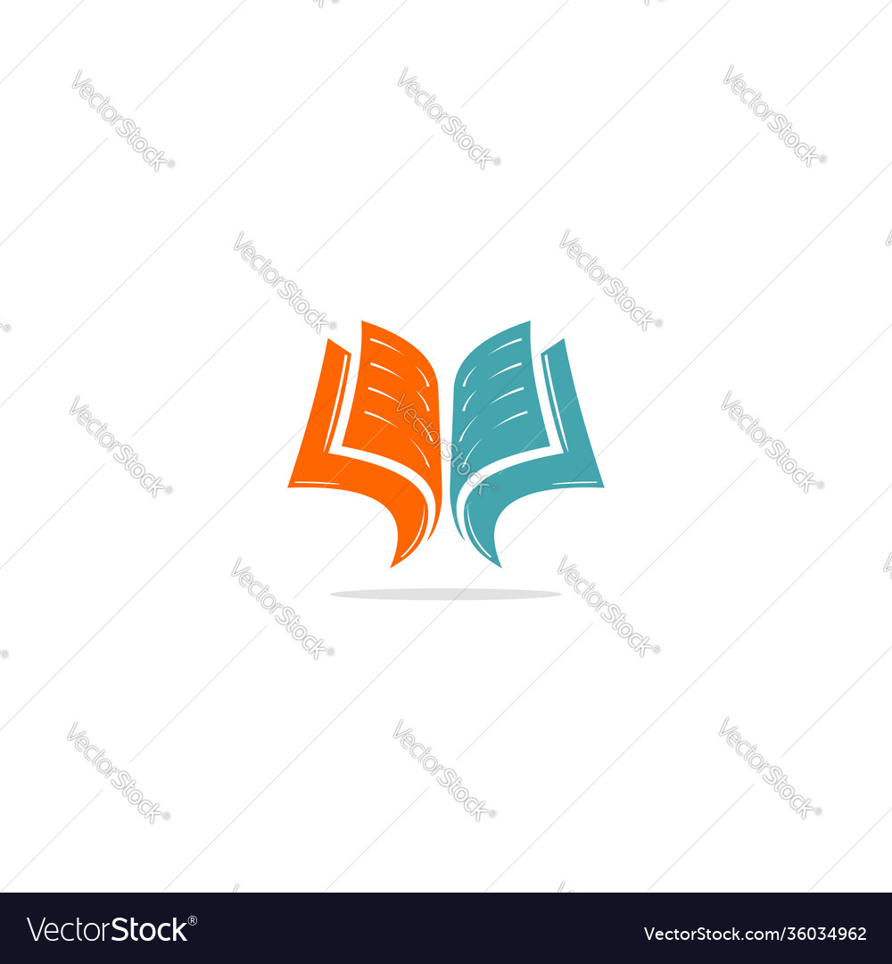 Open Book Education Logo Royalty Free Vector Image