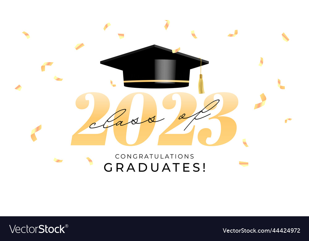 Graduation Ceremony Banner Class Of 2023 Vector Image