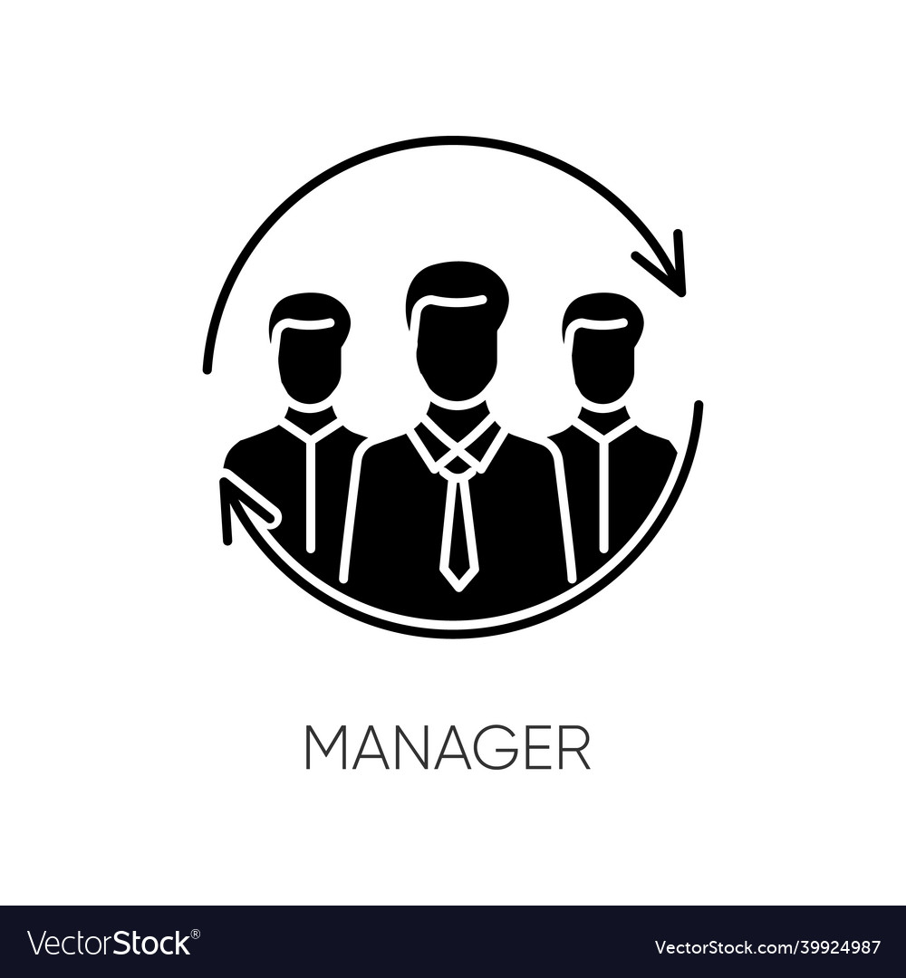 Manager Black Glyph Icon Business Organization Vector Image