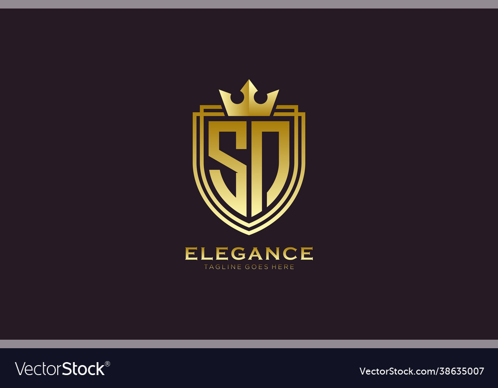 Initial Sn Elegant Luxury Monogram Logo Or Badge Vector Image