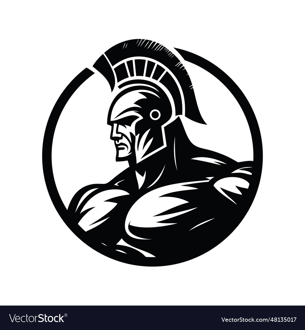 Ancient Roman Legionnaire Centurion Logo Design Vector Image