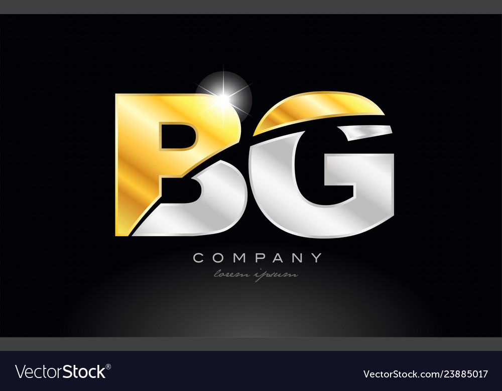 Combination Letter Bg B G Alphabet With Gold Vector Image