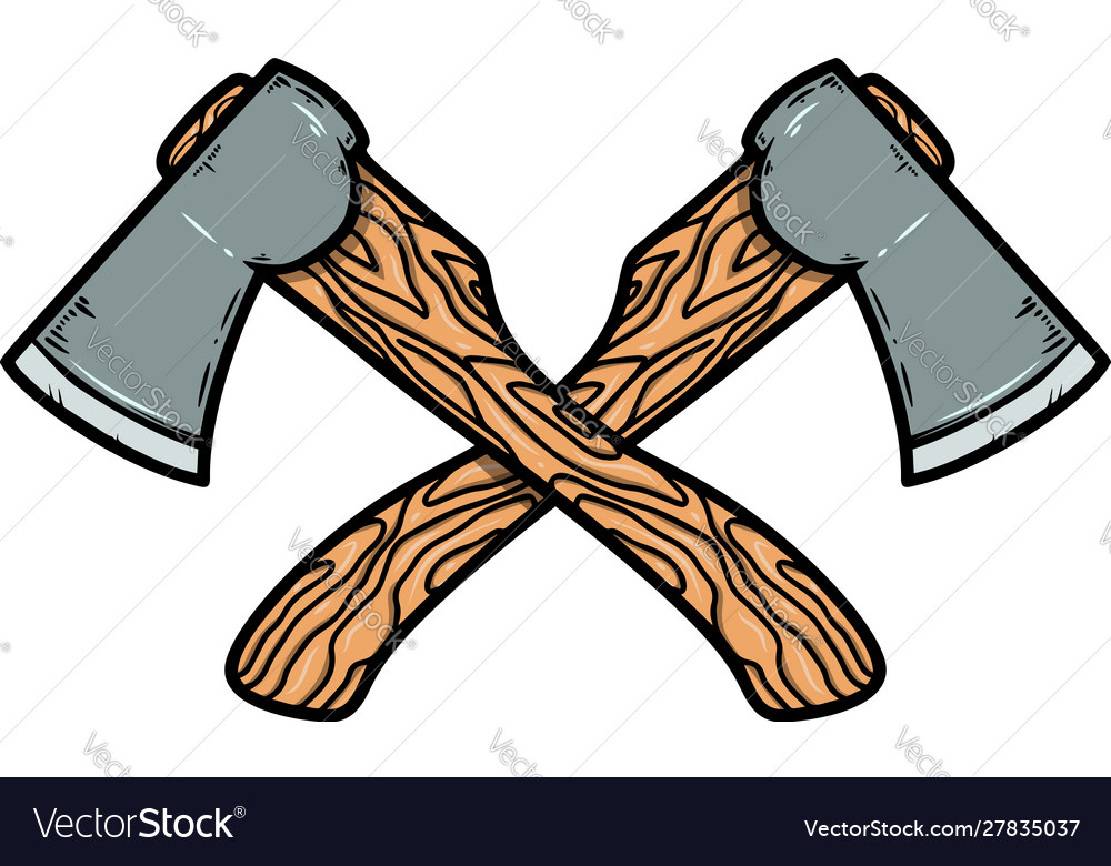 Crossed Axes Isolated On White Background Design Vector Image