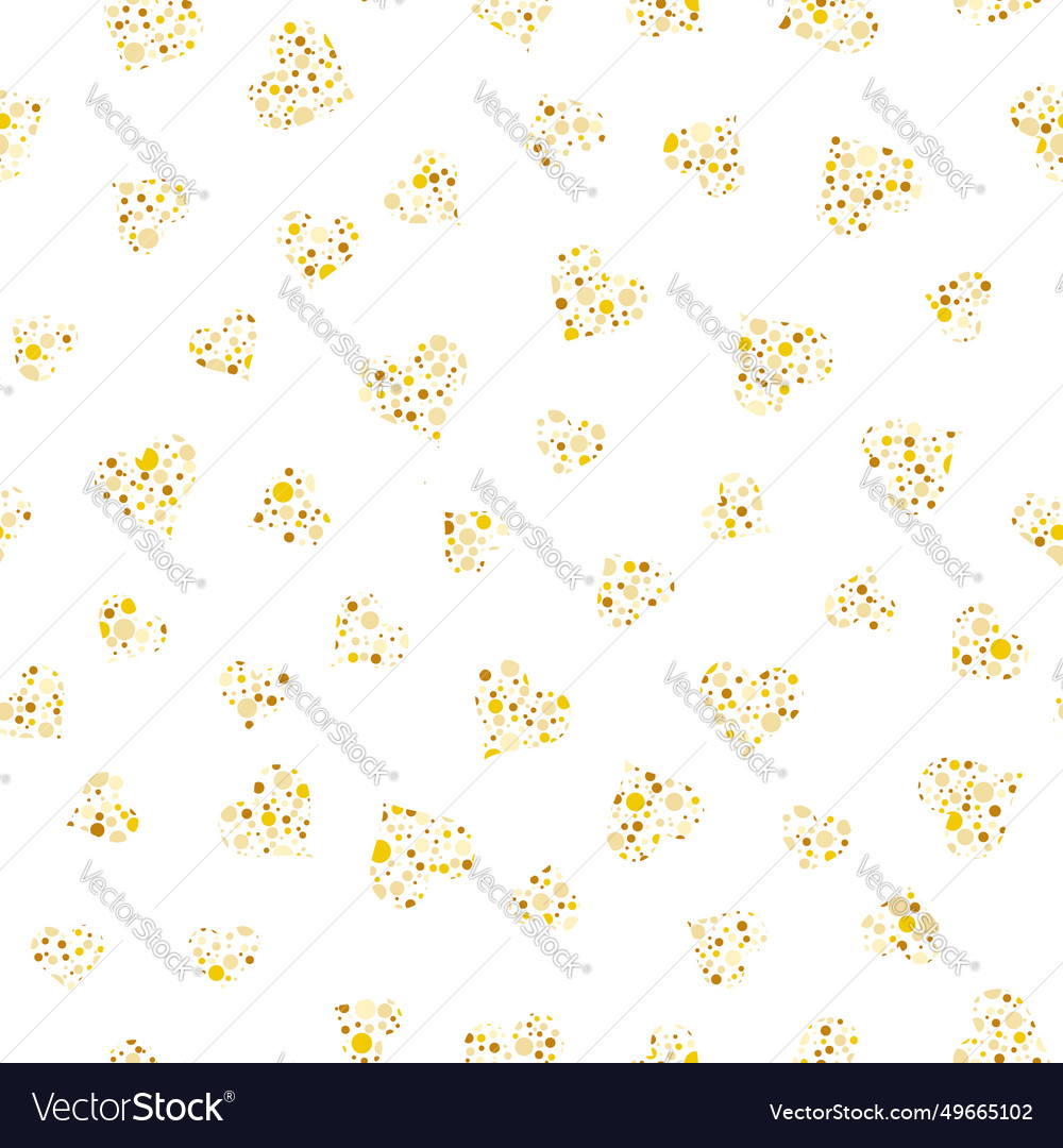 Heart Gold Glitter Seamless Pattern Design Vector Image