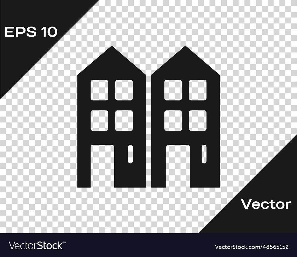 Black House Icon Isolated On Transparent Vector Image