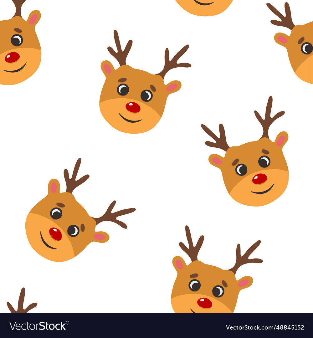 Christmas Deer Seamless Pattern Royalty Free Vector Image