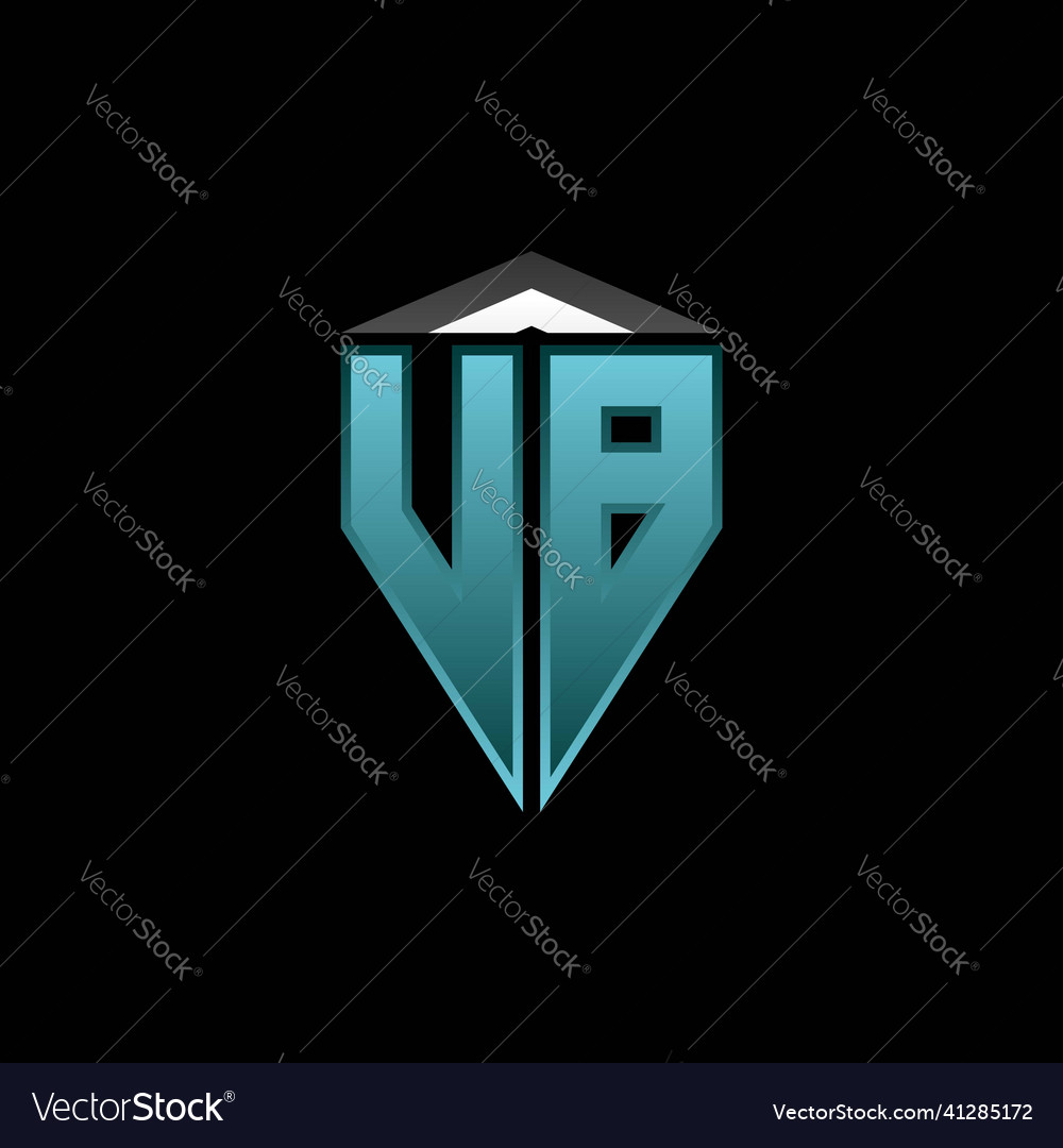 Ub Logo Shield Blue Light Style Design Royalty Free Vector