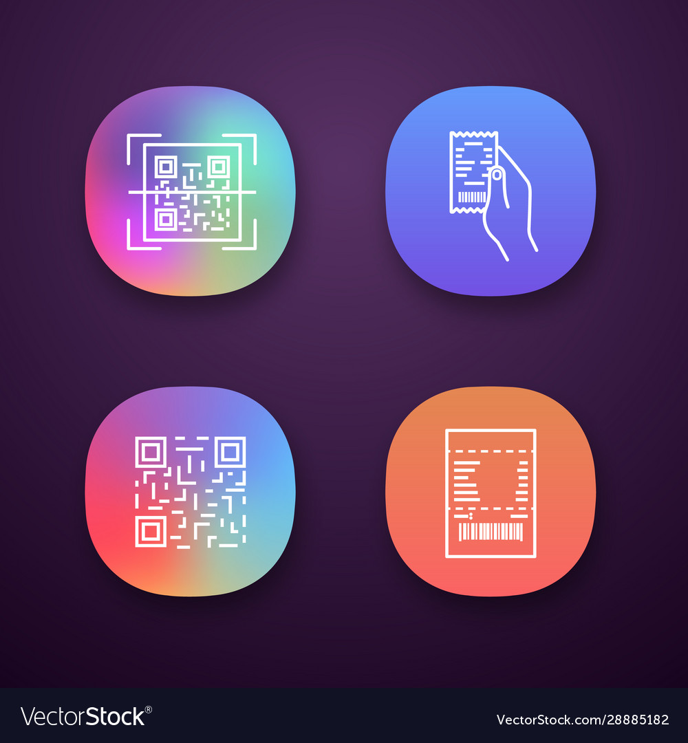 Barcodes App Icons Set Royalty Free Vector Image