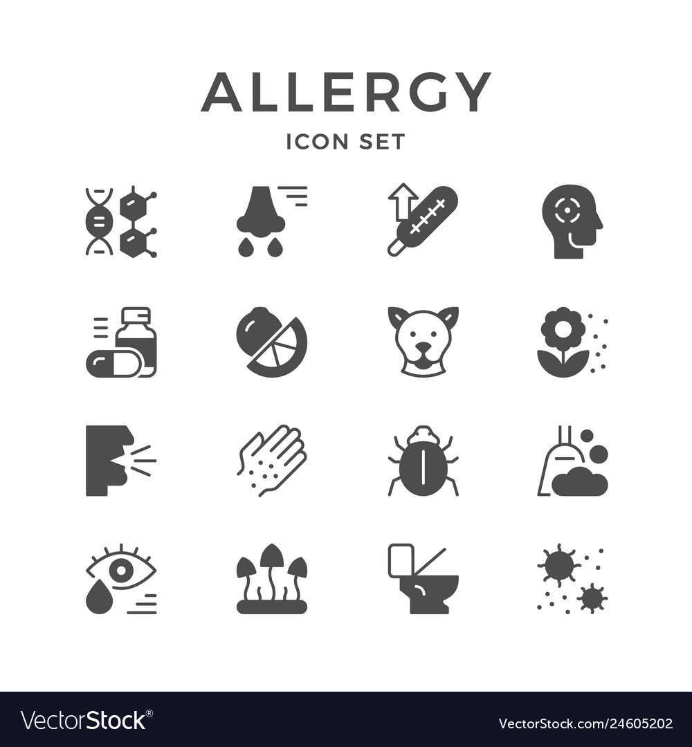 Set Icons Of Allergy Royalty Free Vector Image