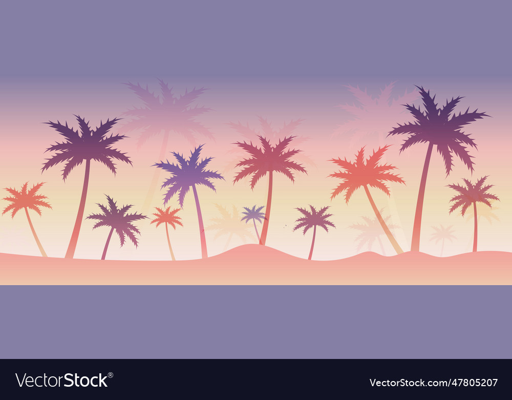 Tropical Summer Banner With Tree Royalty Free Vector Image