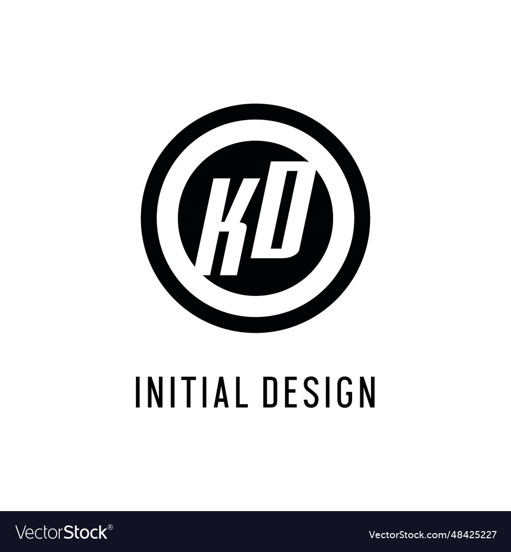 Initial Kd Logo Concentric Circle Line Clean And Vector Image