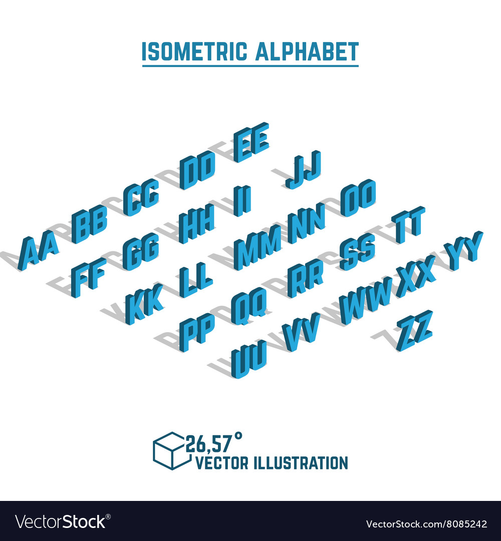 Isometric Alphabet And Font Royalty Free Vector Image