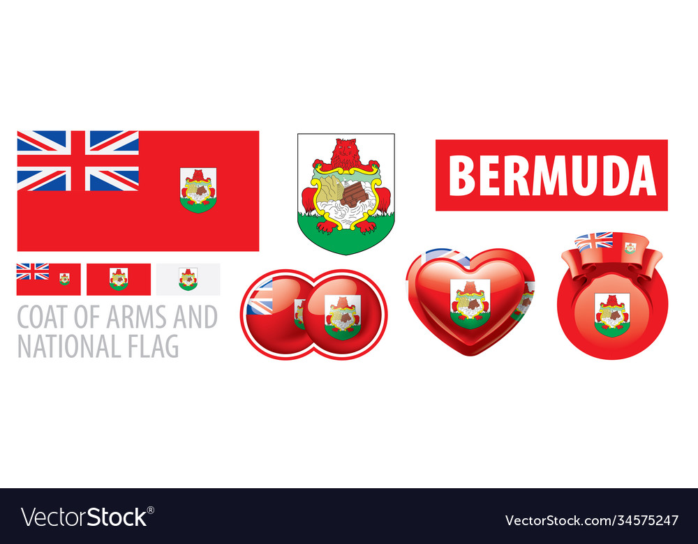 Set Coat Arms And National Flag Royalty Free Vector Image