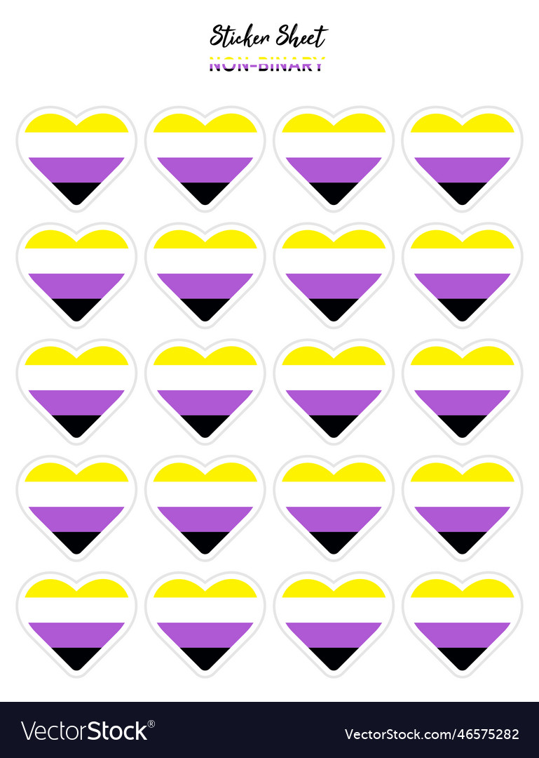 Set Of Pride Flags Non Binary Flags Sticker Vector Image