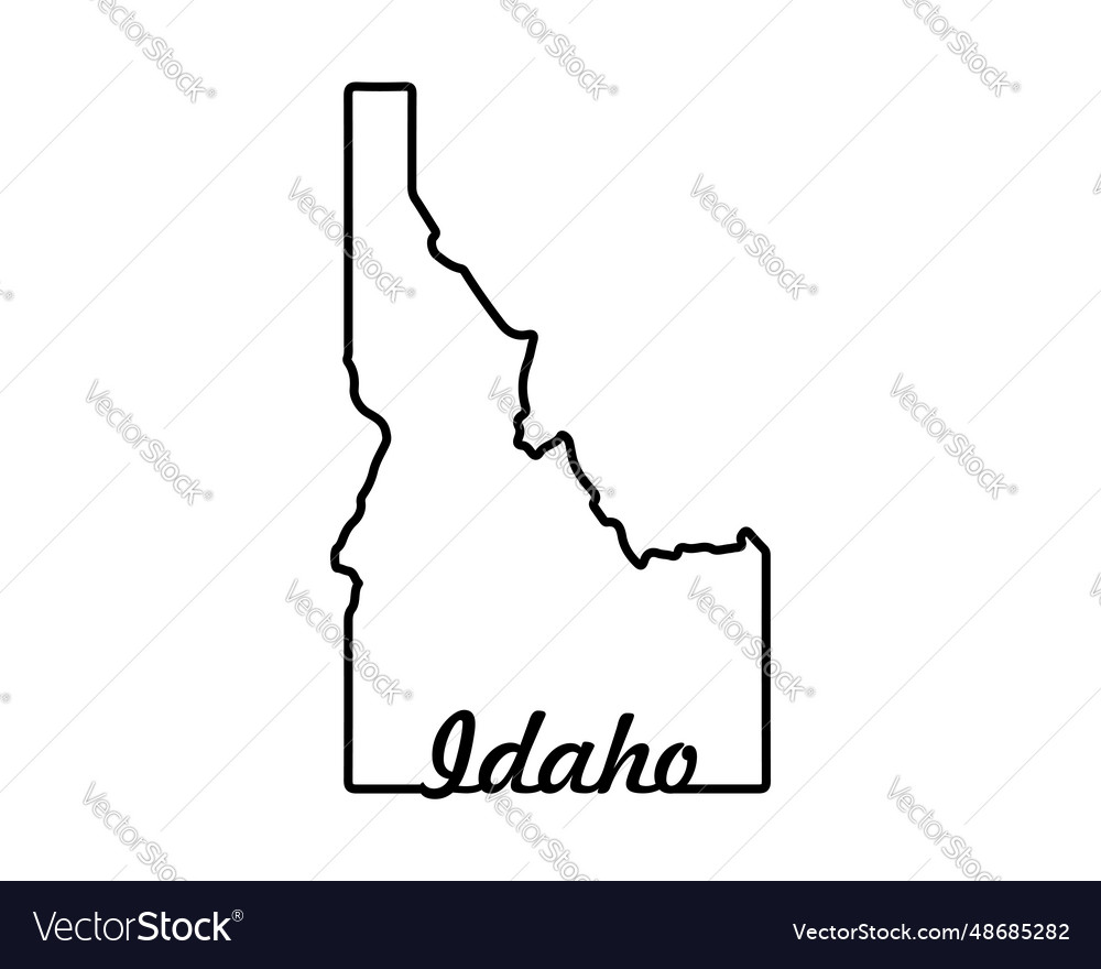 Us State Map Idaho Outline Symbol Royalty Free Vector Image