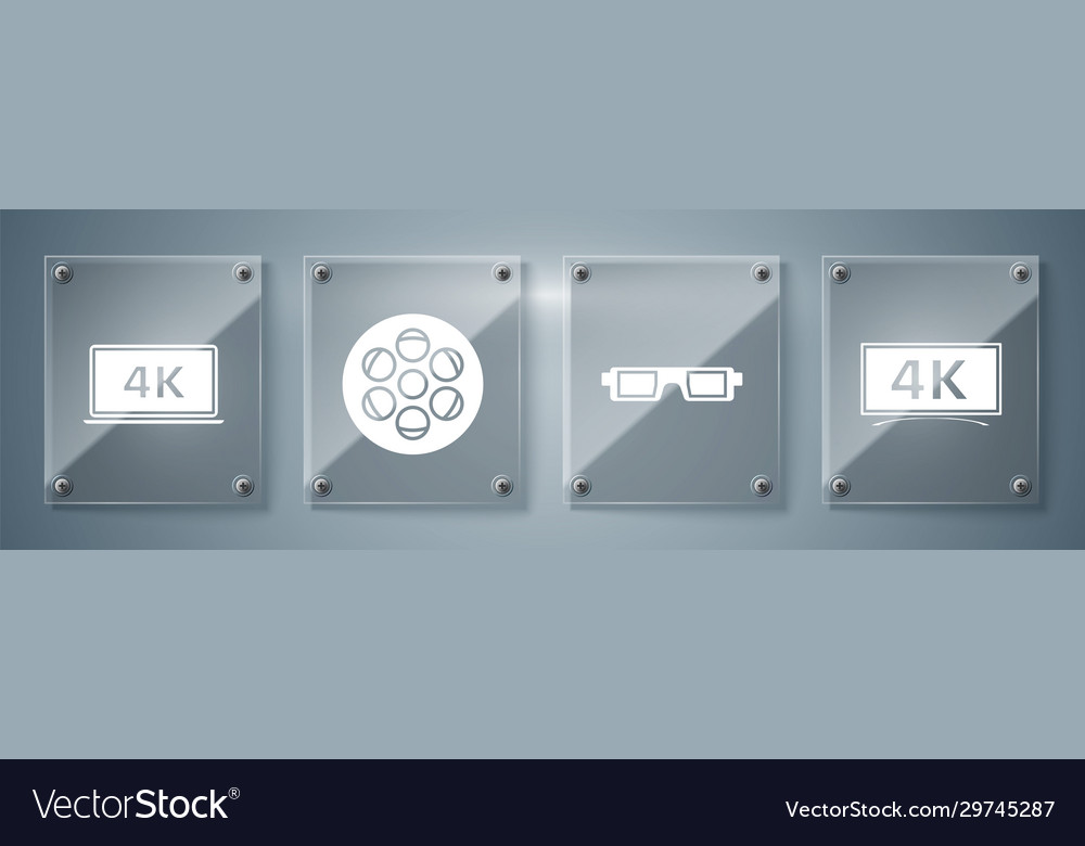 Set Screen Tv With 4k Ultra Hd Video Technology Vector Image