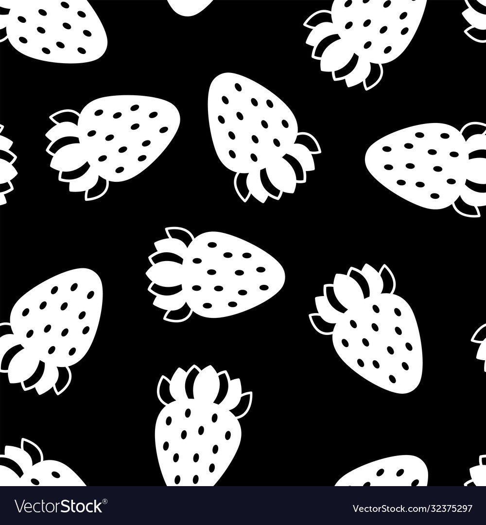 Seamless Pattern Strawberries Royalty Free Vector Image