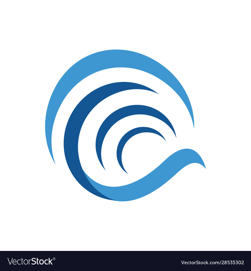 Modern Circle Water Wave Logo Design Symbol Vector Image