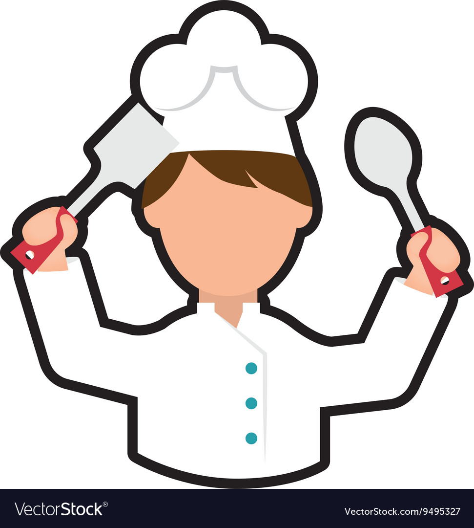 Chef Cartoon Icon Cooking And Menu Design Vector Image