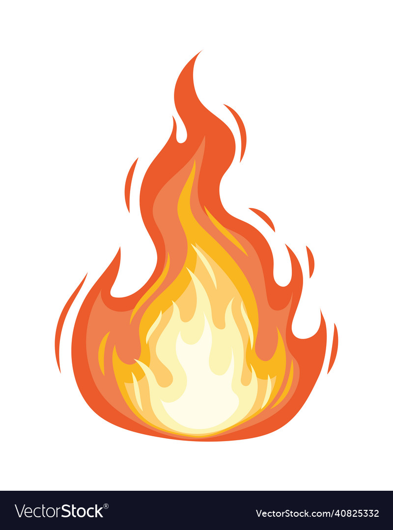 Orange Fire Flame Royalty Free Vector Image VectorStock