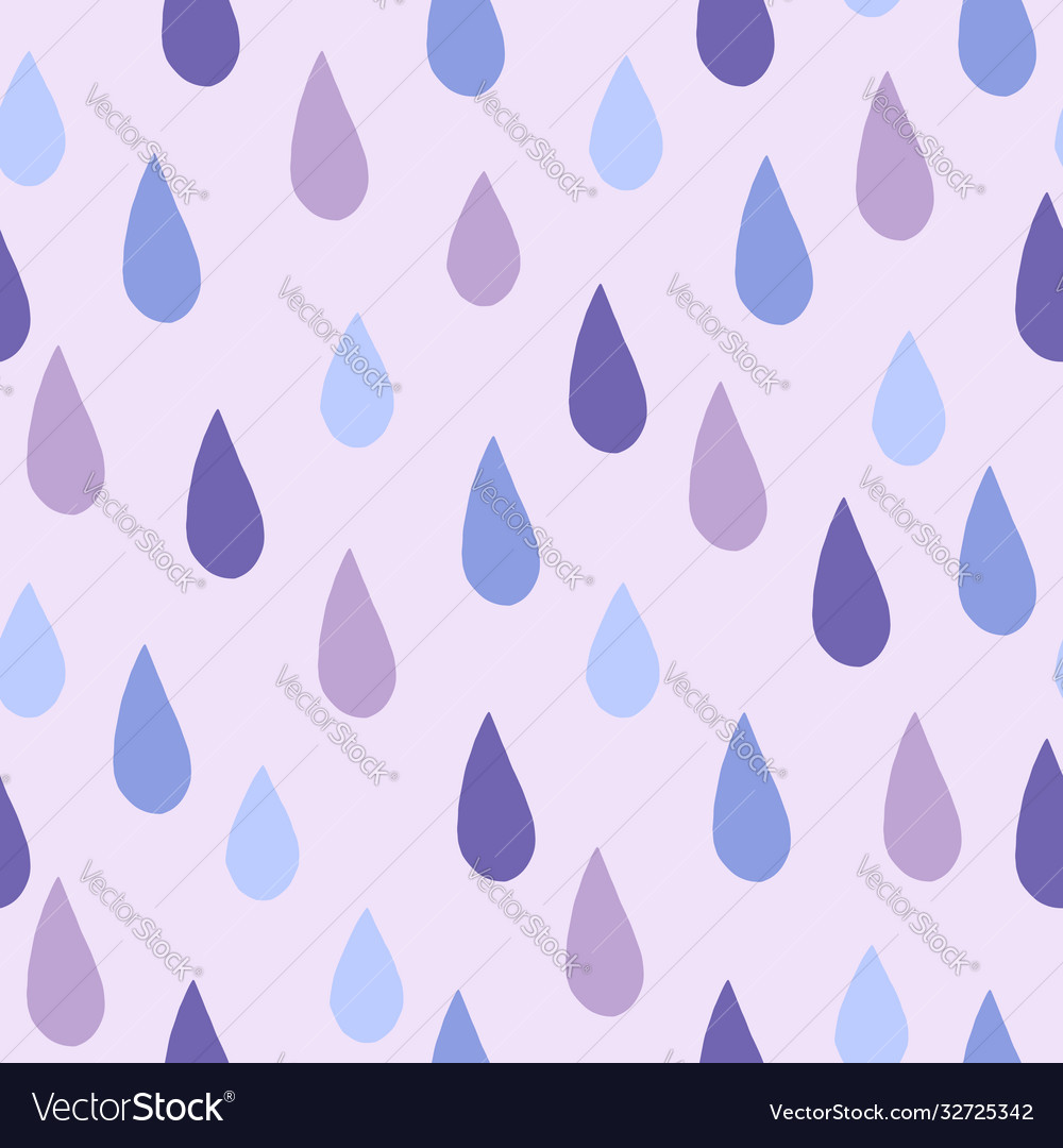 Raindrops Doodle Seamless Pattern On Light Grey Vector Image