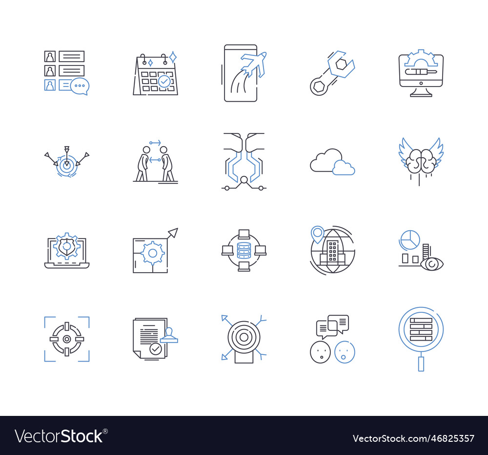 Product Innovation Line Icons Collection Vector Image