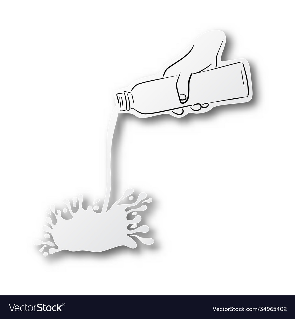 Black Line Hand Drawn Hand Pouring Water Vector Image