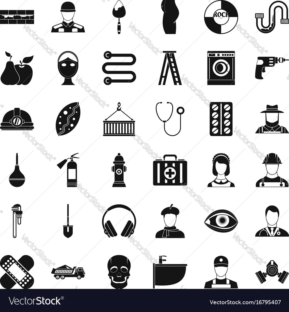 Good Occupation Icons Set Simple Style Royalty Free Vector