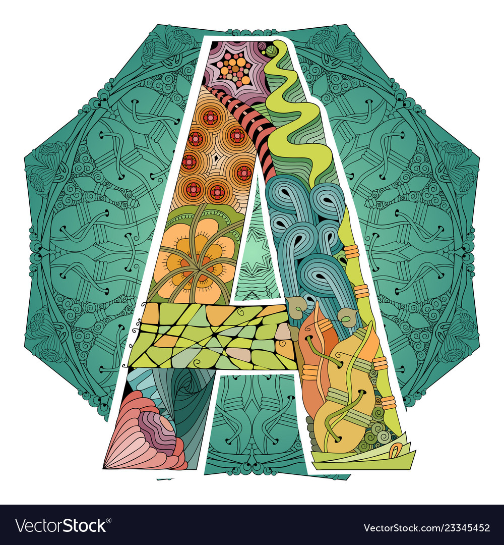 Mandala With Letter A Decorative Entangle Vector Image