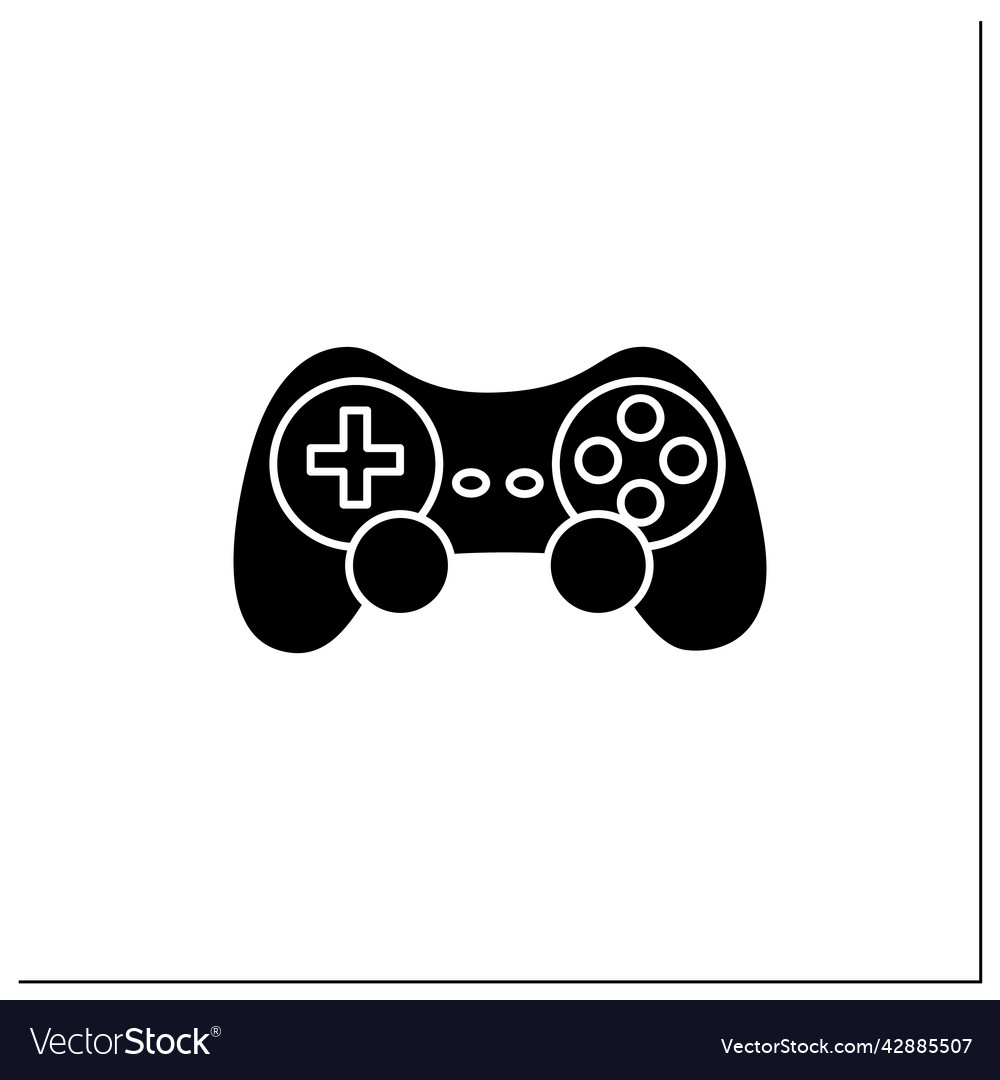 Joystick Glyph Icon Royalty Free Vector Image Vectorstock