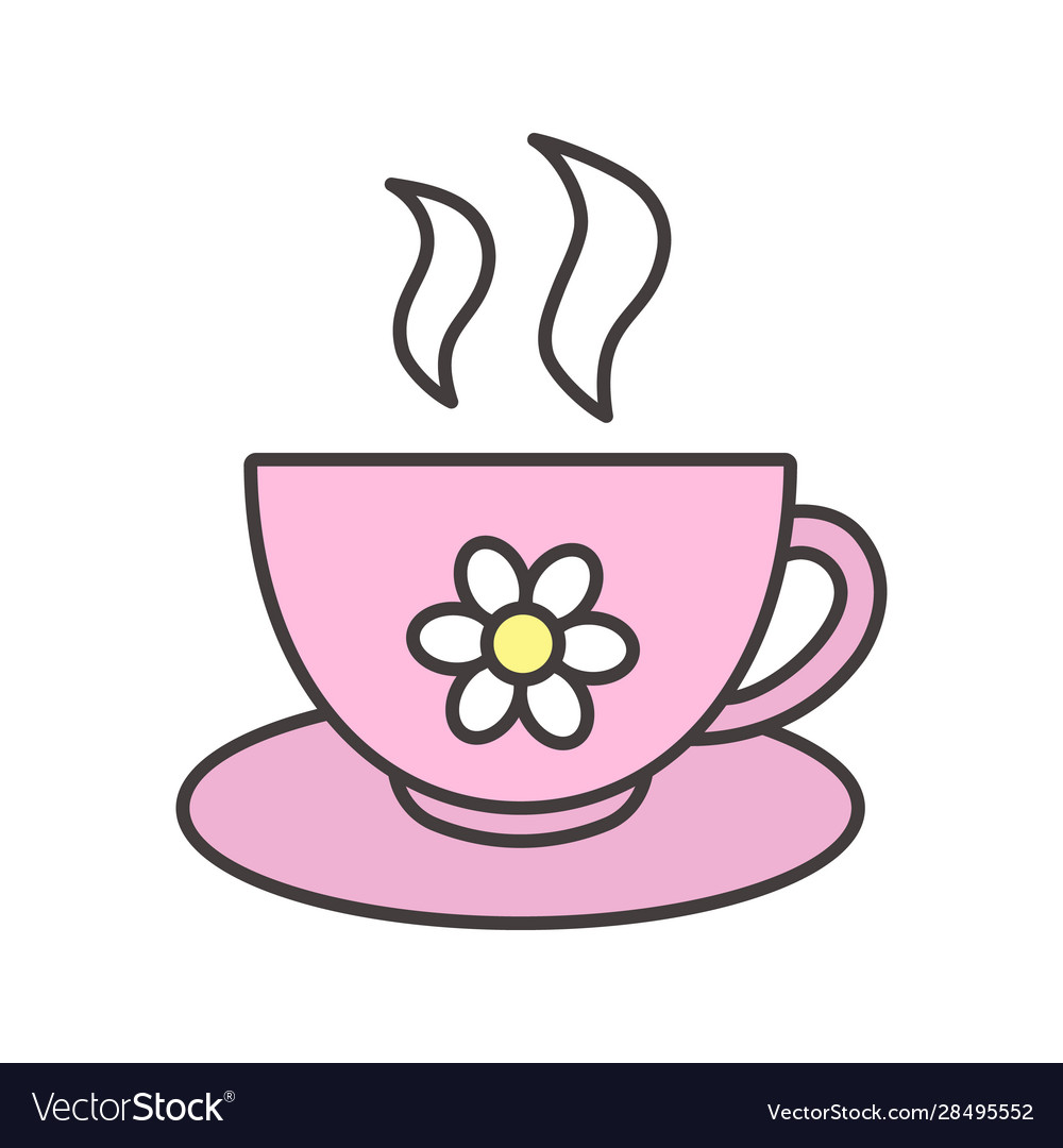 Cup Herbal Tea Color Icon Royalty Free Vector Image