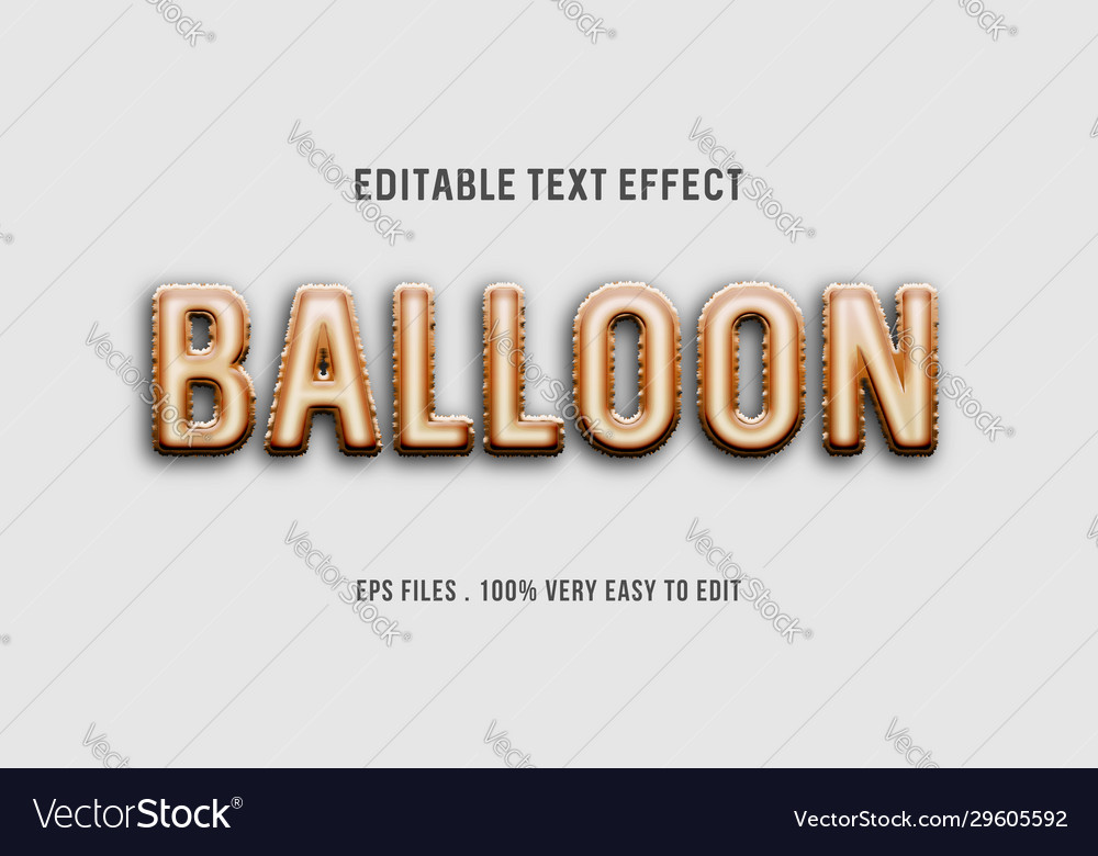 Balloon Text Effect Premium Eps Editable Vector Image