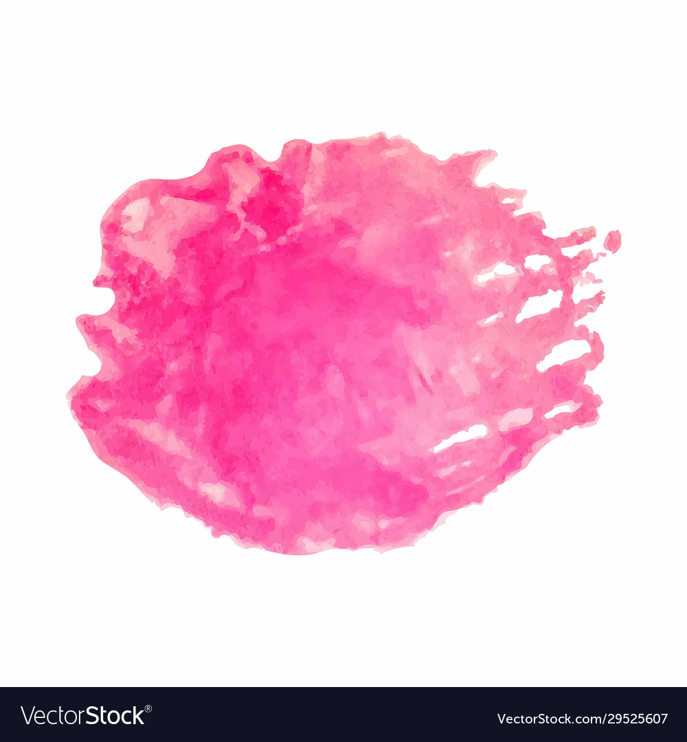 Pink Watercolor Stain Isolated On White Background