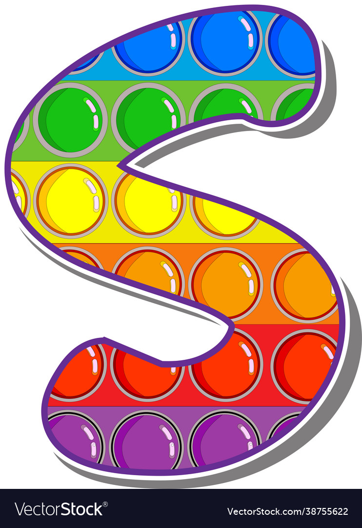 Letter S Rainbow Colored Letters In Form A Vector Image