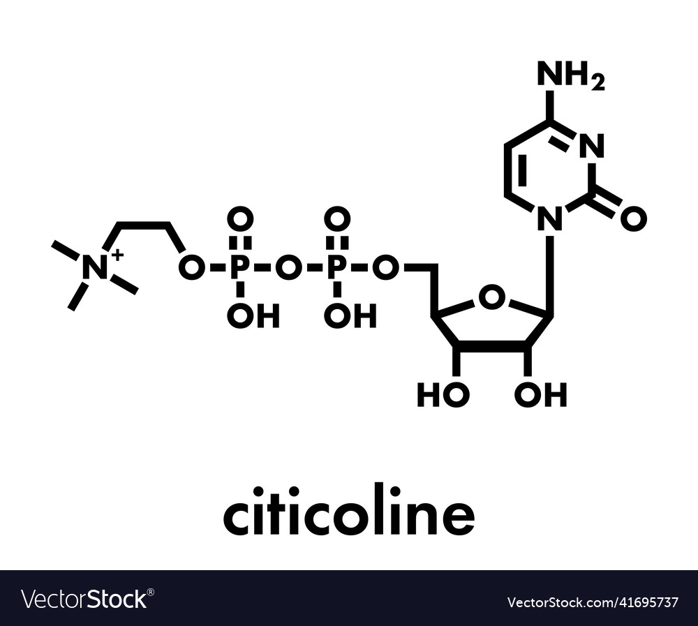 Citicoline Cdp Choline Molecule Skeletal Formula Vector Image