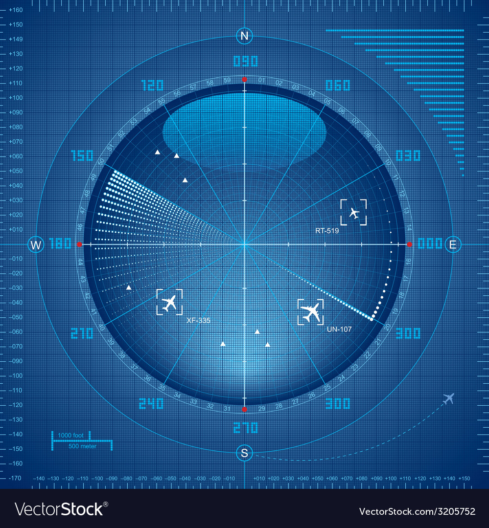 Radar Screen Royalty Free Vector Image Vectorstock