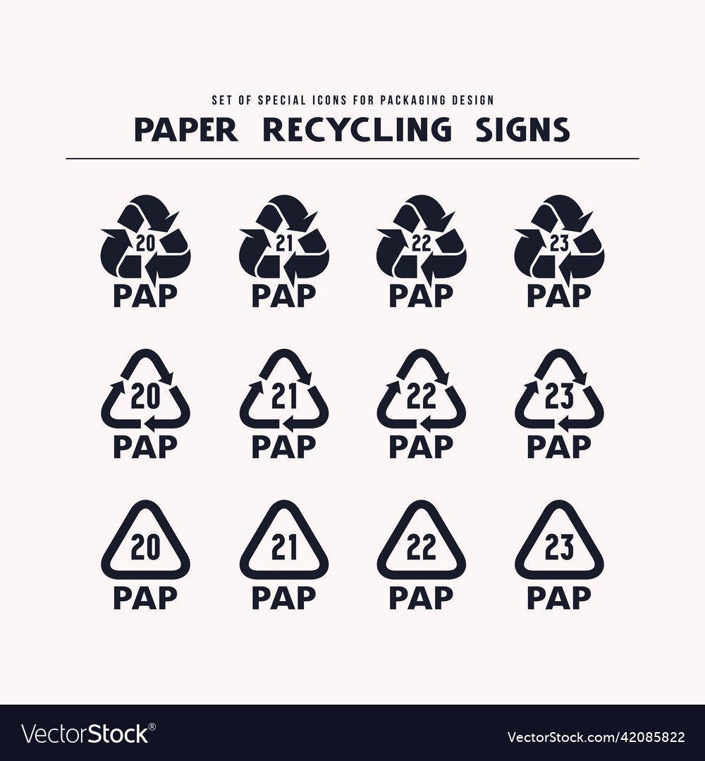 Paper Recycling Icons Set Royalty Free Vector Image