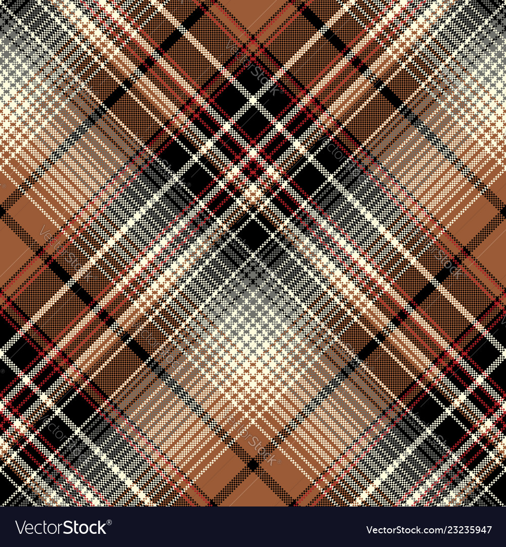 Brown Pixel Check Seamless Pattern Royalty Free Vector Image