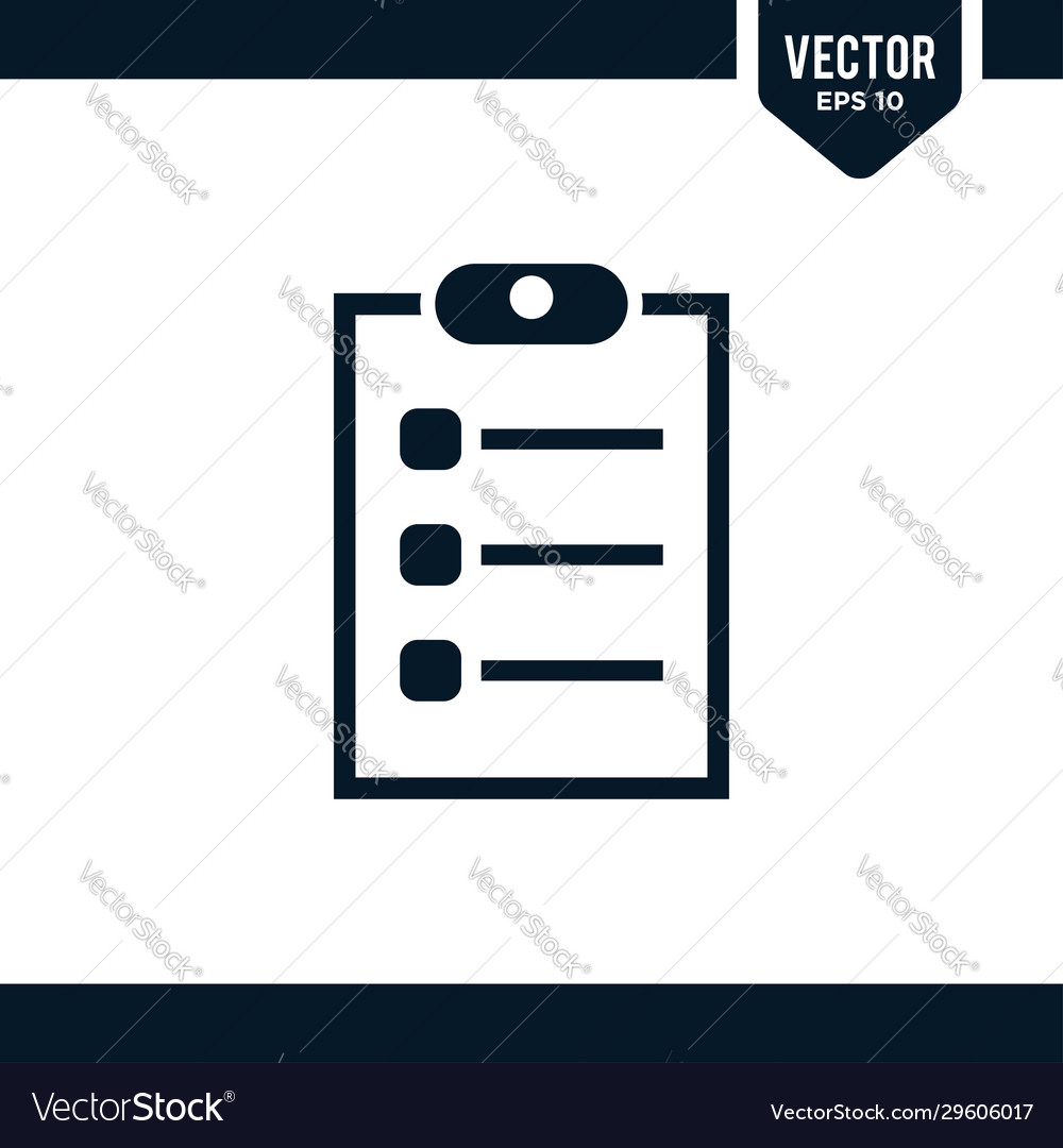 Clipboard Icon Collection In Solid Color Or Glyph Vector Image