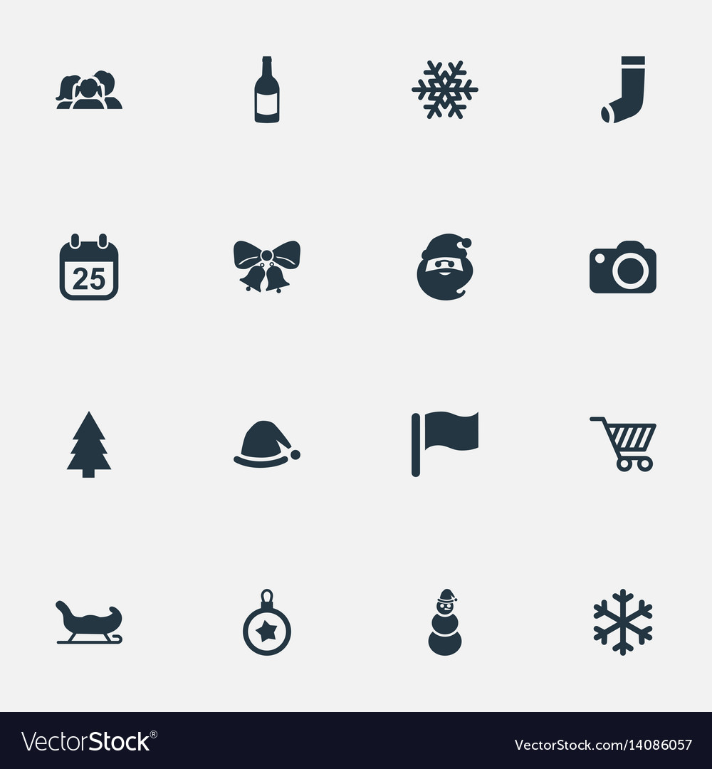 Set Of Simple Christmas Icons Royalty Free Vector Image