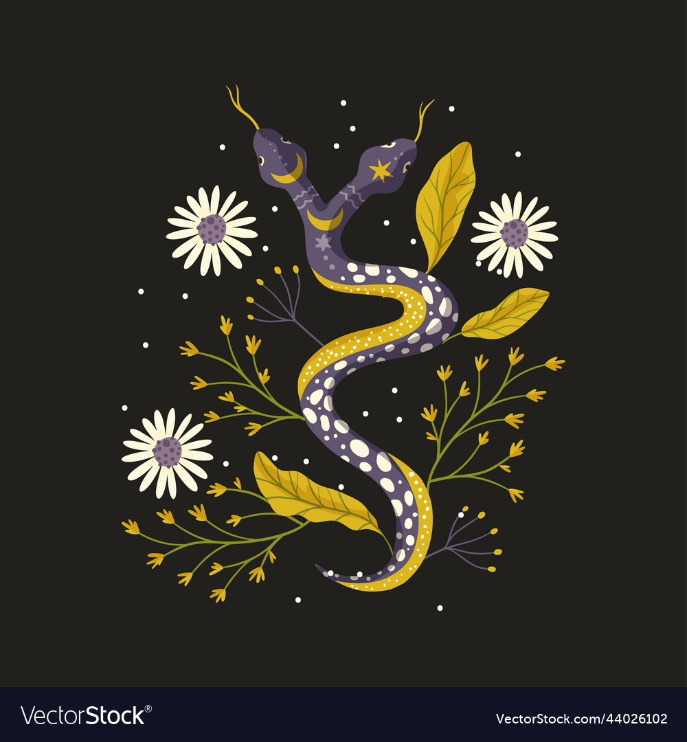 Snake Floral Background Flower Magic Royalty Free Vector