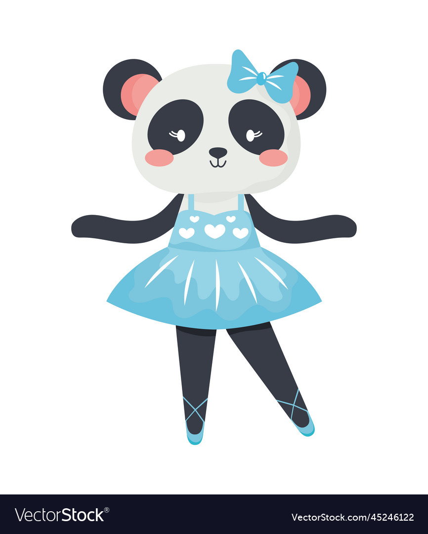 Panda Ballet Dancer Royalty Free Vector Image Vectorstock