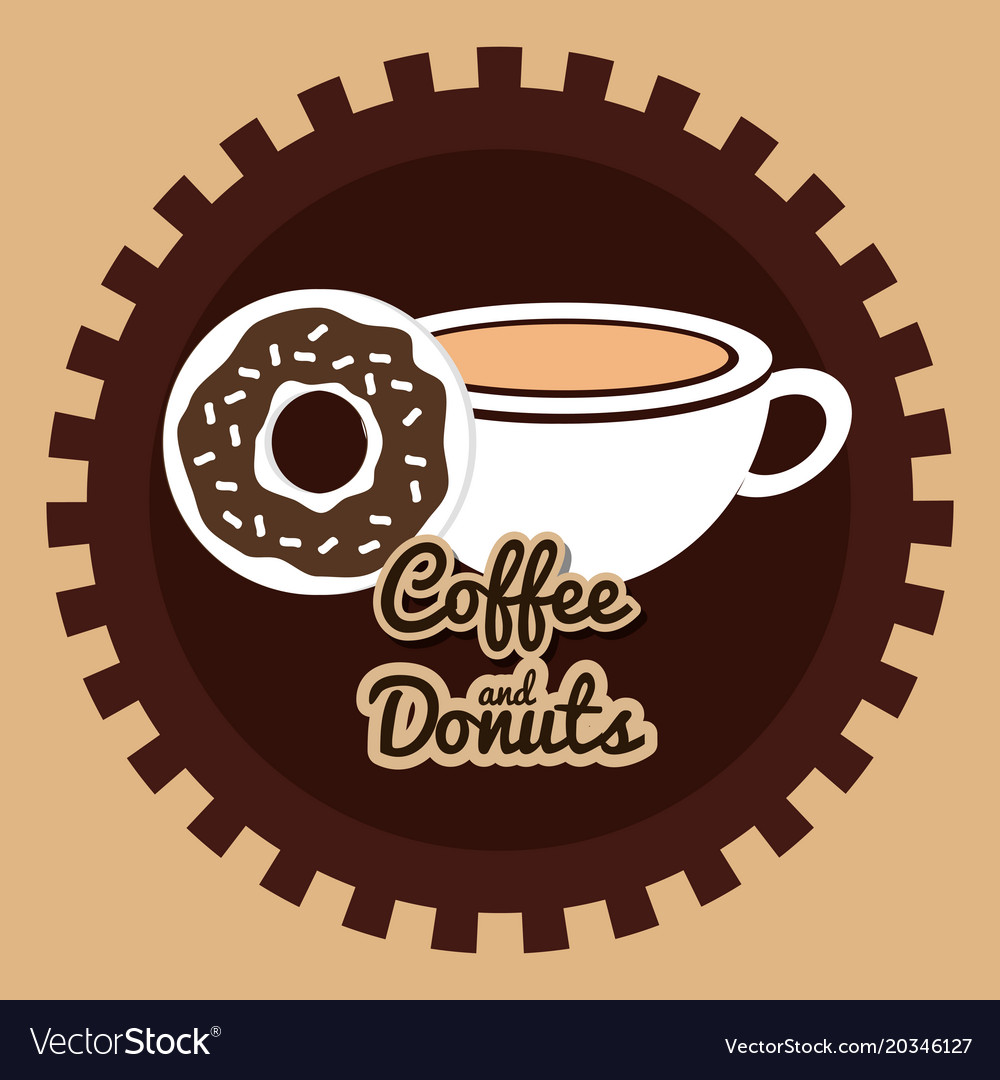 Delicious Coffee Cup And Donuts Royalty Free Vector Image